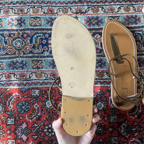 K. Jacques Bronze Buffon Grecian T-Strap Sandals 40 NWT - Picture 6 of 8